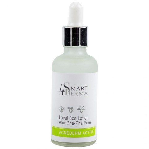 Мультикислотна локальна присушка | Smart4Derma Local SOS Lotion АНА-BHA-PHA Pure 50 мл S4D410 фото